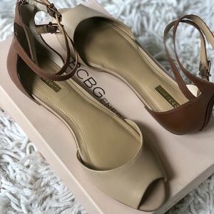 BCBG Tan & Nude Sandal